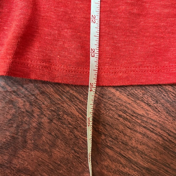 Eileen Fisher Womens Medium Red Short Sleeve Linen T Shirt - Picture 5 of 6